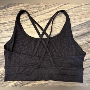 Women's Black Leopard Print Sports Bra